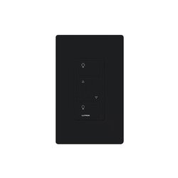 Atenuador (dimmer) de pared. baje/suba intensidad de iluminación y encienda o apague. Requiere cable neutro, color negro.