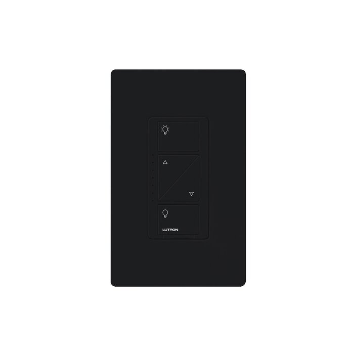 Atenuador (dimmer) de pared. baje/suba intensidad de iluminación y encienda o apague. Requiere cable neutro, color negro.