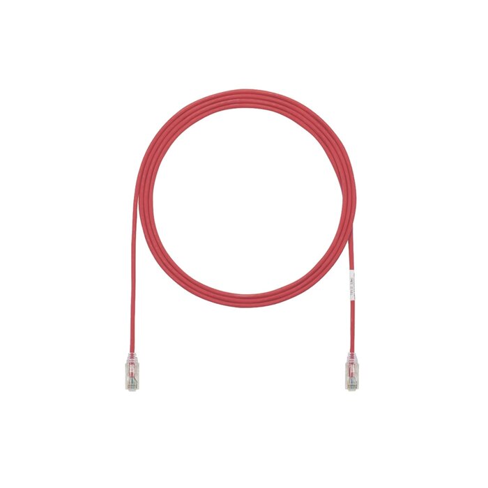 Cable de Parcheo TX6, UTP Cat6, Diámetro Reducido (28AWG), Color Rojo, 10ft