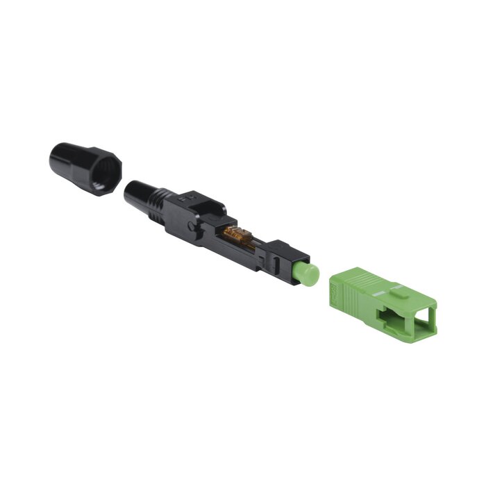 Conector Rápido de Instalación en Campo, Monomodo, SC/APC, pre-pulido, re-terminable, ideal para Aplicaciones FTTx