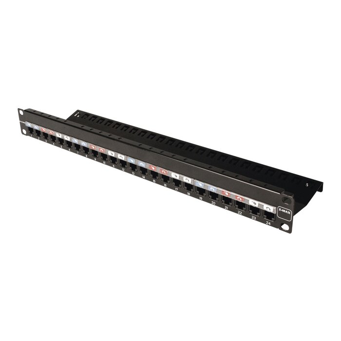 Patch Panel Z-MAX, de 24 puertos, Modular, Plano, 1UR