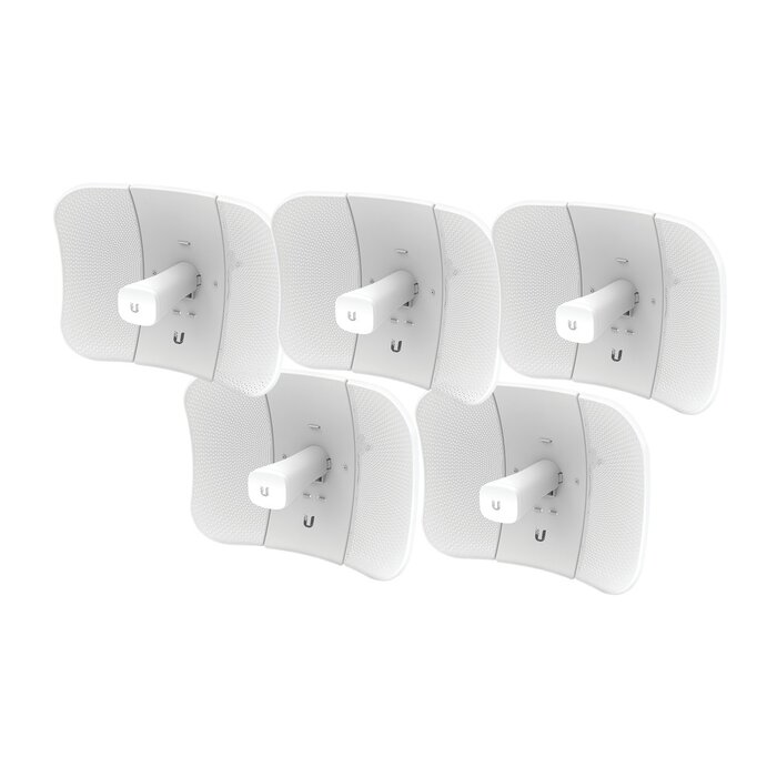 Kit de 5 LiteBeam 2x2 MIMO airMAX AC GEN2 CPE hasta 450 Mbps, 5 GHz (5150 - 5875 MHz) con antena integrada de 23 dBi, no incluyen adaptador PoE