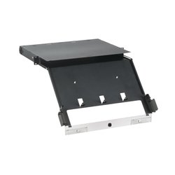 Panel de Distribución de Fibra Óptica, Acepta 4 Placas FAP o FMP, Bandeja Deslizable e Inclinable Hacia Abajo, Hasta 96 Fibras, Color Negro, 1UR