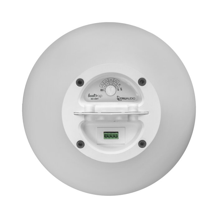 Beat Drop Altavoz colgante comercial de 8in con kit colgante Gripple. 70v | 100v | 8 Ohms, 5-125 Watts, Blanco