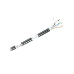 Bobina de cable de 152 m, Cat5e, FTP, blindado, para intemperie, color negro, UL, color negro, para aplicaciones en CCTV, redes de datos.