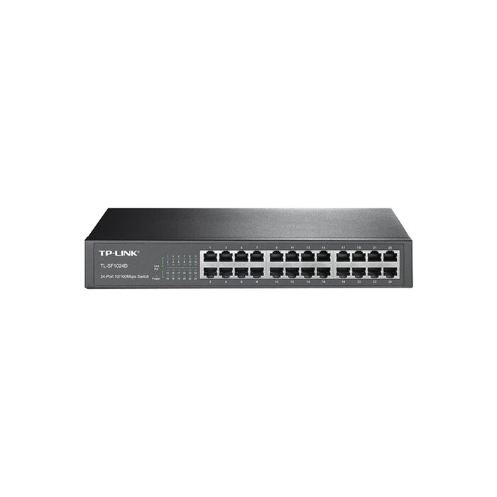 Switch no administrable de 24 puertos 10/100 Mbps para escritorio/rack