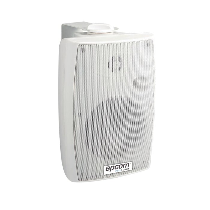 Altavoz de Montaje en Pared de Dos Vías 4"+1.5"/ 2.5W-5W-10W-20W/ 100V+8ohm/ Material ABS/ Reja y Bracket de Metal/ Color Blanco