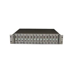 Chasis para montaje en rack de 14 bahías para convertidores de medios, con soporte para fuente redundante V 3.0