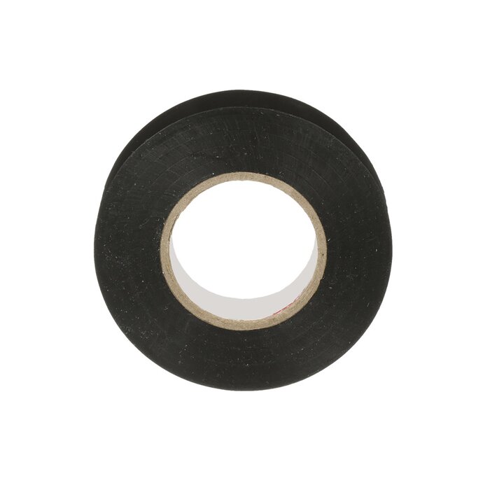 Cinta Eléctrica para Aislar, de PVC, Uso General, Grosor de 0.18mm (7 mil), Ancho de 19mm, y 18m de Largo, Color Negro