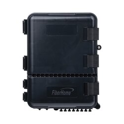 Caja de Distribución de Fibra Óptica para 24 Empalmes, con 8 acopladores SC/APC simplex, Exterior IP55, Color Negro