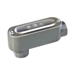 Caja oval roscada tipo LB de 2" (50.8 mm) Incluye tapa y tornillos.