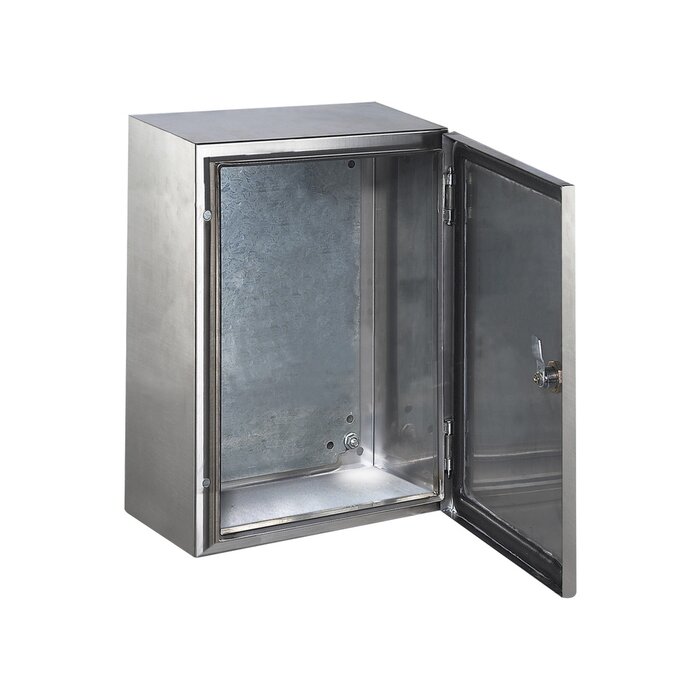 Gabinete de Acero Inoxidable IP66 Uso en Intemperie (400 x 600 x 250 mm) con Placa Interna Galvanizada.