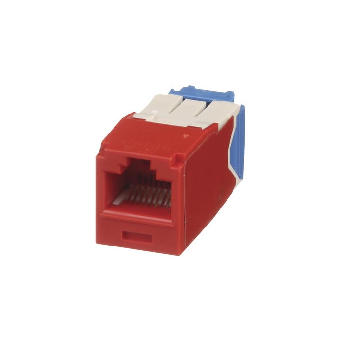 Conector Jack RJ45 Estilo TG, Mini-Com, Categoría 6A, de 8 posiciones y 8 cables, Color Rojo