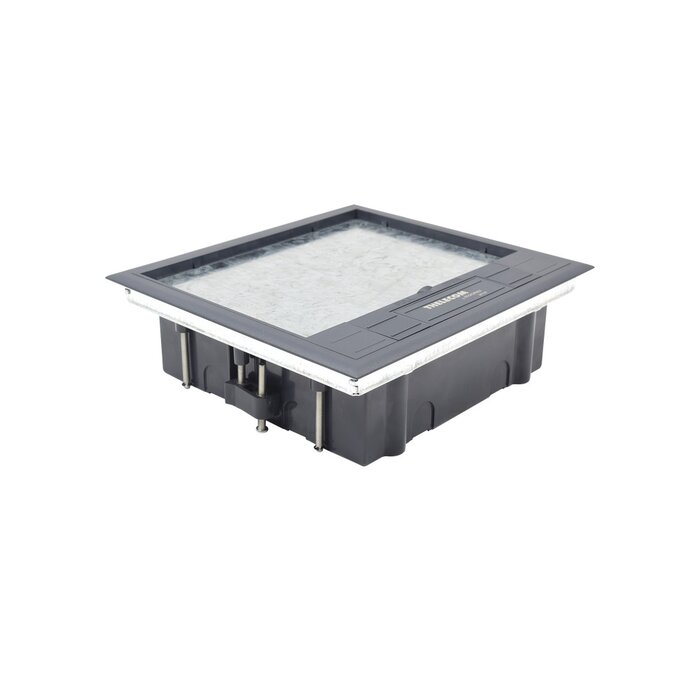 Caja de piso para dos módulos universales (Socket M2), para alimentación eléctrica y redes de datos (11000-33401) No incluye faceplates