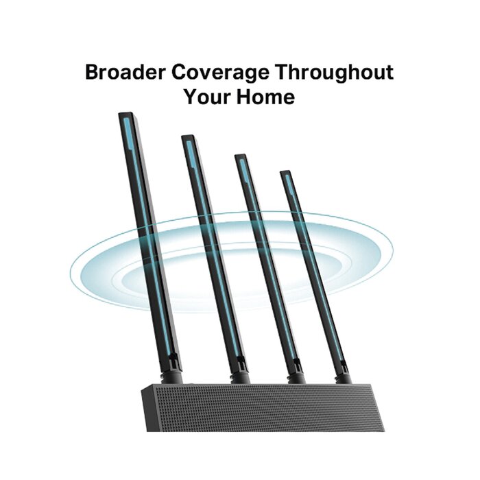 Router inalámbrico AC Wave 2 1900 doble banda 1 puerto WAN 10/100/1000 Mbps y 4 puertos LAN 10/100/1000 Mbps, MIMO 3X3, Beamforming