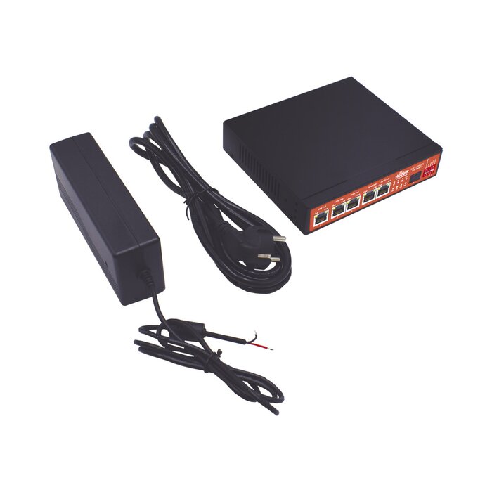 Switch No Administrable de 5 puertos 10/100/1000 PoE + 1 puerto SFP Gigabit, con respaldo para energía solar