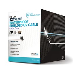 Bobina de cable UTP 305 Metros Cat6, Calibre 23, CLIMAS EXTREMOS, Color blanco, sin blindar, para intemperie