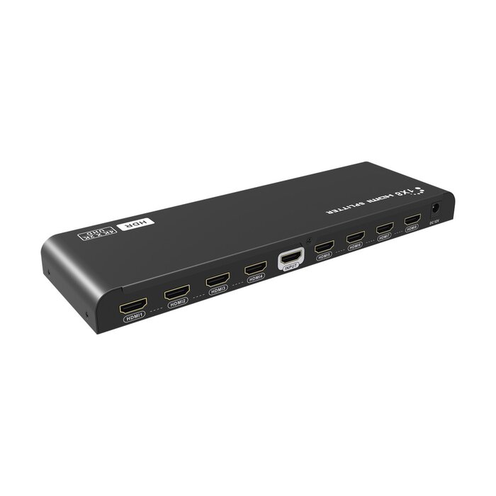 Divisor HDMI de 1 entrada a 8 salidas 4K x 2K @60Hz & HDR / Compatible con HDMI2.0,HDCP2.0 / Soporta 10 metros en la entrada y 10 metros en la salida