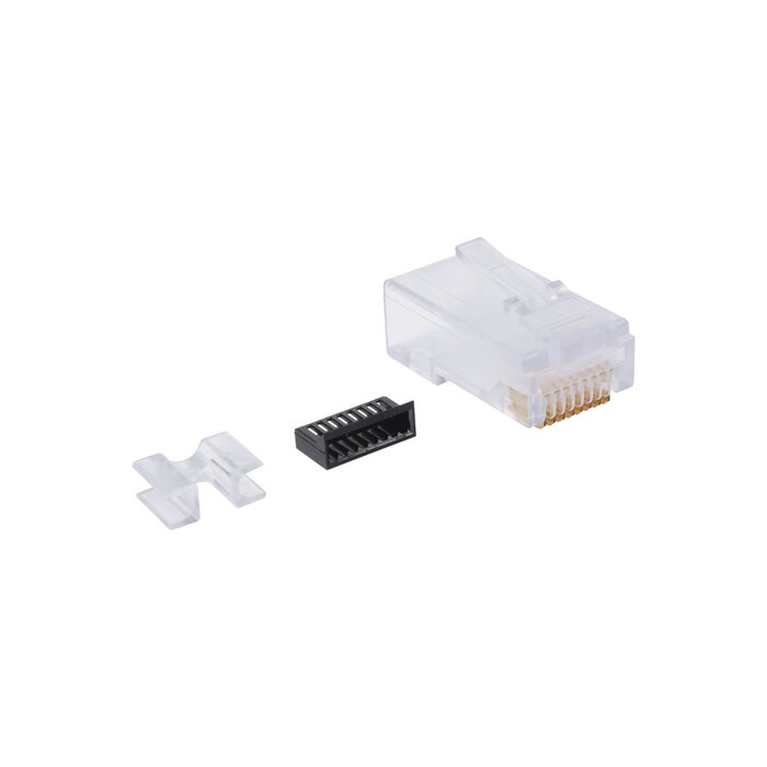 Plug RJ45 Cat6, Para Cable UTP Calibre 23 a 26 AWG, Chapado en Oro de 50 micras, Bolsa con 50 piezas