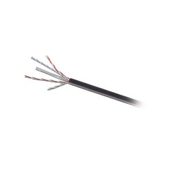 Bobina de Cable UTP de 4 Pares, Para Exterior con Gel, Cat6 (23 AWG), Industrial para Climas Extremos, Enterrado Directo, Color Negro, 305 m