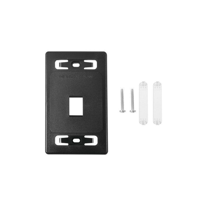 Placa de pared modular MAX, de 1 salida, Color Negro