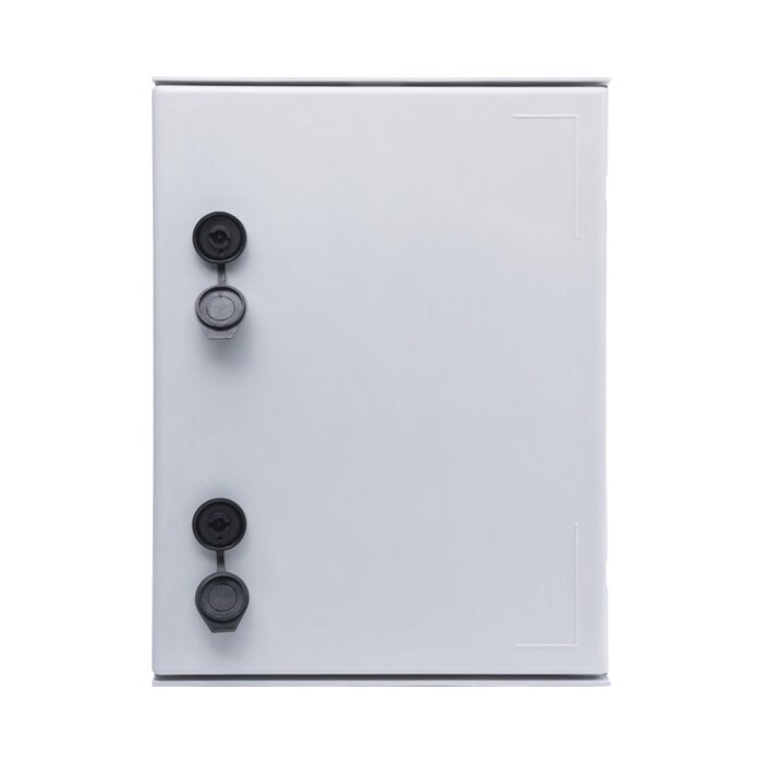 Gabinete de Poliéster IP66 Uso en Intemperie (300 x 400 x 200 mm) con Placa Trasera Interior (Incluye Chapa y Llave).