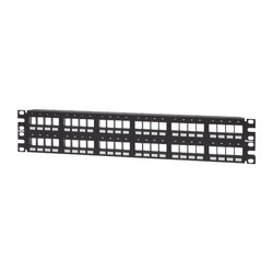Panel de Parcheo Modular Keystone (Sin Conectores), Numerado y Espacio para Etiquetas, de 48 puertos, 2UR