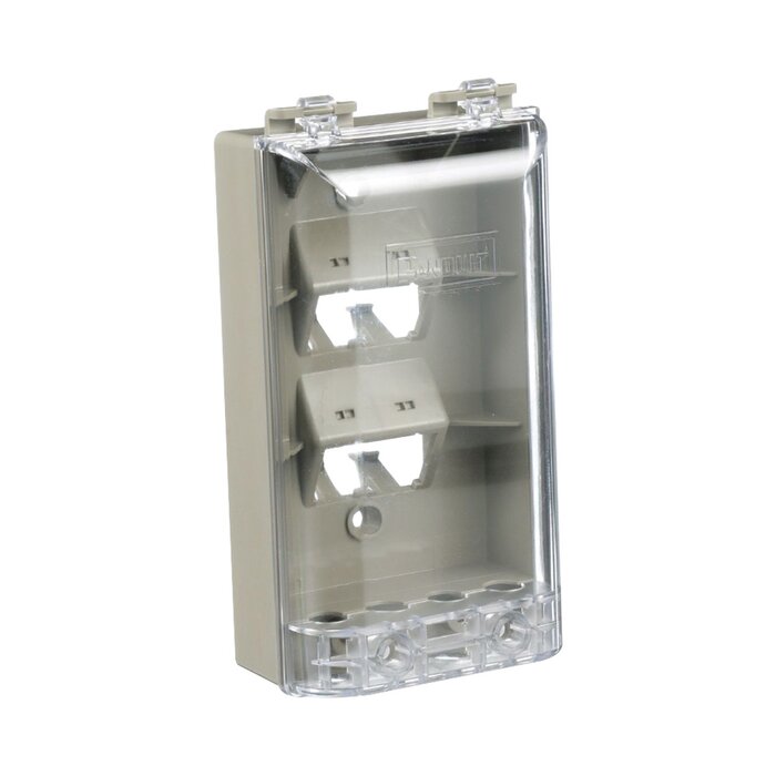 Placa de Pared Vertical, resistente al agua, acepta cuatro modulos Mini-Com