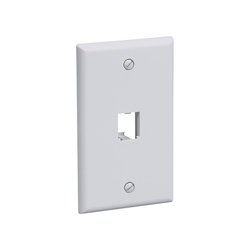 Placa de Pared Vertical Clásica, Salida Para 1 Puerto Mini-Com, Color Blanco Mate