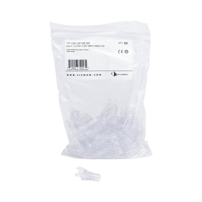 Bota Protectora Opcional, Para Plug P6U-8-8 de Siemon, Bolsa con 50 piezas
