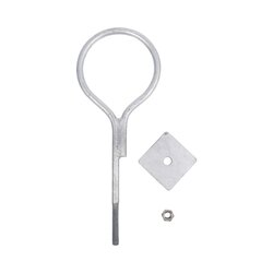 Ancla con Aro, largo: 40 cm. de 1/2" de espesor para Losa o Pared. Galvanizado por Inmersión.