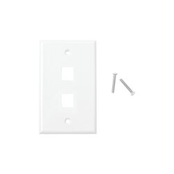 Placa de pared de 2 puertos, Keystone, Color Blanco