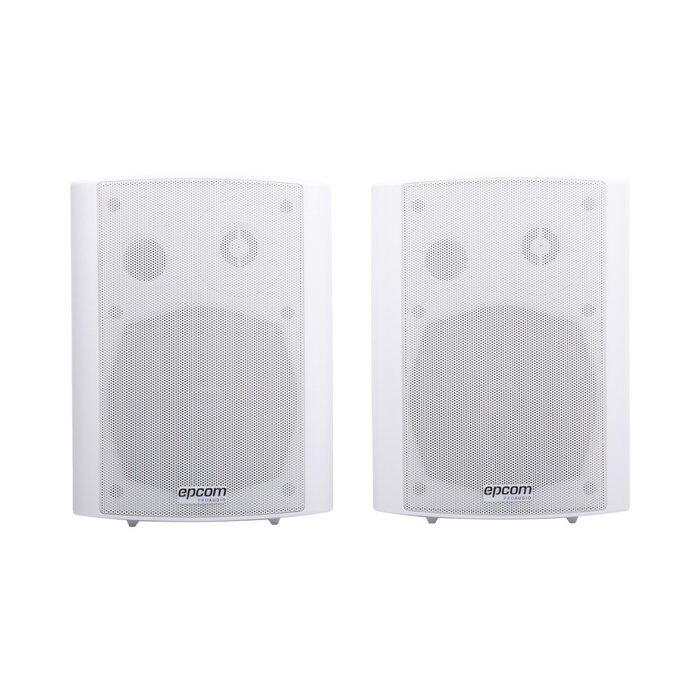 Altavoz de Montaje en Pared Activo de Dos Vias 5"+1.5"/ RMS 20W@8ohms mas Pasivo 20W/ Material ABS/ Reja Metálica/ Bracket de Metal/ Color Blanco