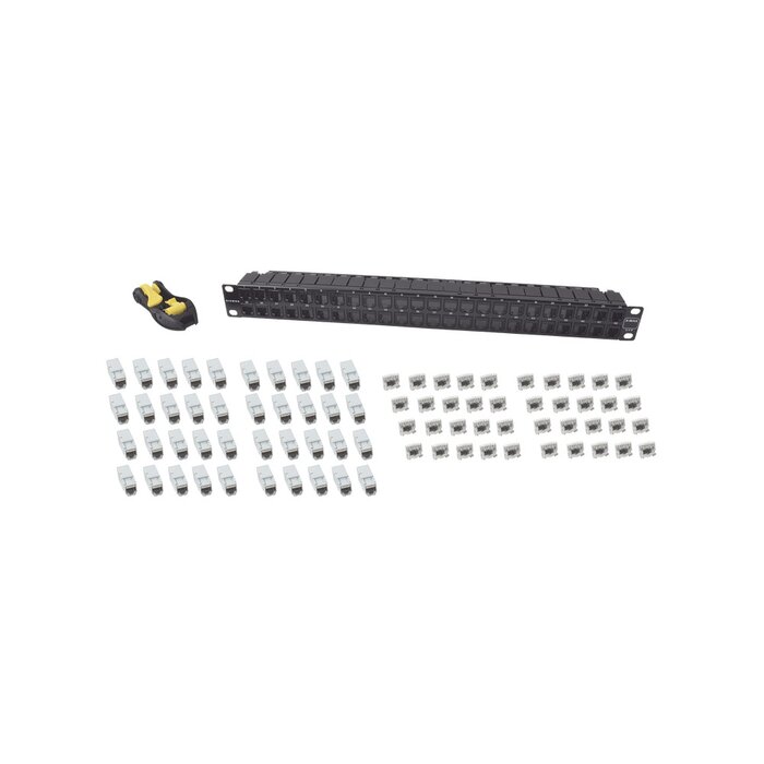 Patch Panel UTP Z-MAX Categoría 6, de 48 puertos, Plano, 1UR