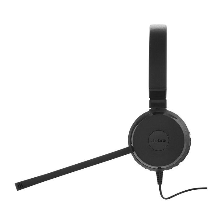 Jabra Evolve 30 Duo con conexión USB / 3.5mm, micrófono con cancelación de ruido y controlador en el cable con botones e indicadores LED (5399-823-309)