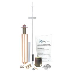 Kit de Pararrayo para Torre o Poste tipo Dipolo Corona con Electrodo y Accesorios de instalación.