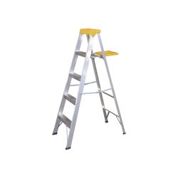 Escalera de Aluminio Tipo Tijera, 5 Peldaños de 1.83 metros.