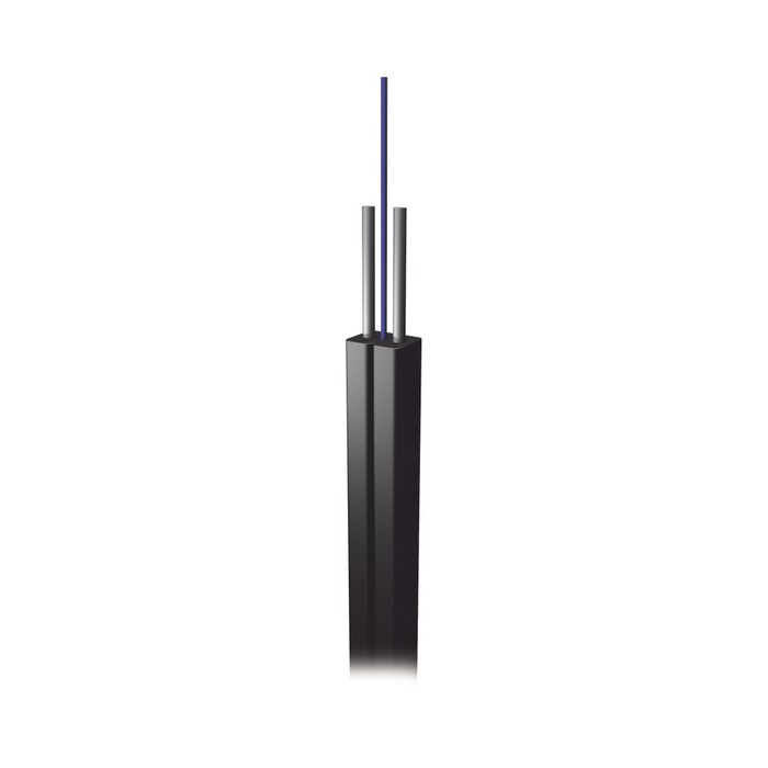 Carrete de 1 km de Fibra Óptica Drop para Interior G.657A2 Monomodo de 1 hilo, Dieléctrica, Forro Negro
