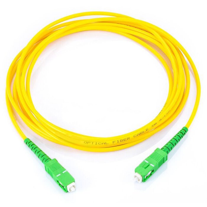 Jumper de Fibra Óptica Monomodo SC/APC SC/APC Simplex, color amarillo, 1 metro