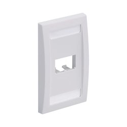 Placa de Pared Vertical Ejecutiva, Salida Para 2 Puertos Mini-Com, Con Espacios Para Etiquetas, Color Blanco