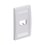 Placa de Pared Vertical Ejecutiva, Salida Para 2 Puertos Mini-Com, Con Espacios Para Etiquetas, Color Blanco