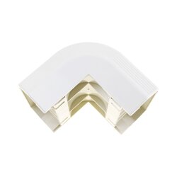 Esquinero exterior, para uso con canaleta T70, Material PVC Rígido, Color Blanco Mate