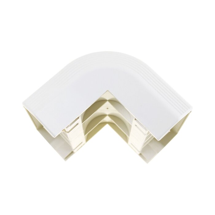 Esquinero exterior, para uso con canaleta T70, Material PVC Rígido, Color Blanco Mate