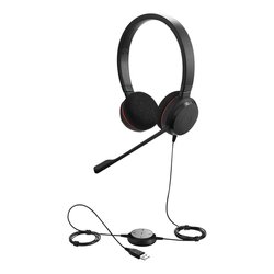 Jabra Evolve 20 DUO con conexión USB, micrófono con cancelación de ruido de ultima generación, configuración Plug and Play (4999-829-209)