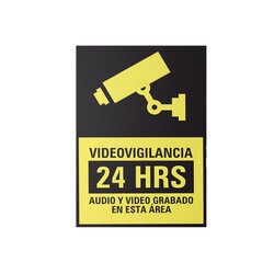 Etiqueta de Videovigilancia en Vinil Adhesivo Mate / Paquete con 10