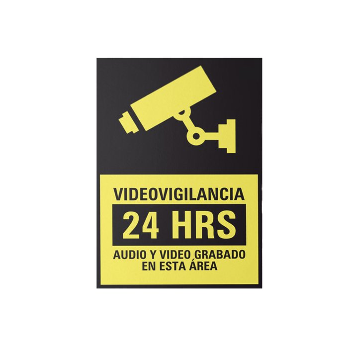 Etiqueta de Videovigilancia en Vinil Adhesivo Mate / Paquete con 10