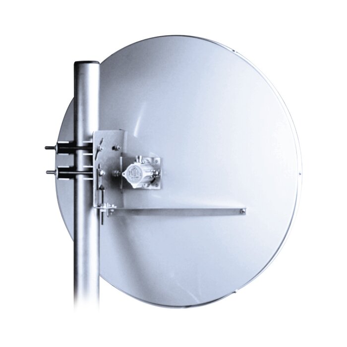 Antena Direccional de Alto Rendimiento de 29 dBi, Amplio rango de frecuencia (4.9 - 6.4 GHz), Conectores N-Hembra, Alto Aislamiento al Ruido, Fácil Montaje con Radomo Incluido