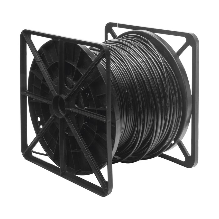 Bobina de cable de 305 m, Cat5e , FTP, blindado, para intemperie, color negro, UL, para aplicaciones en CCTV, redes de datos.