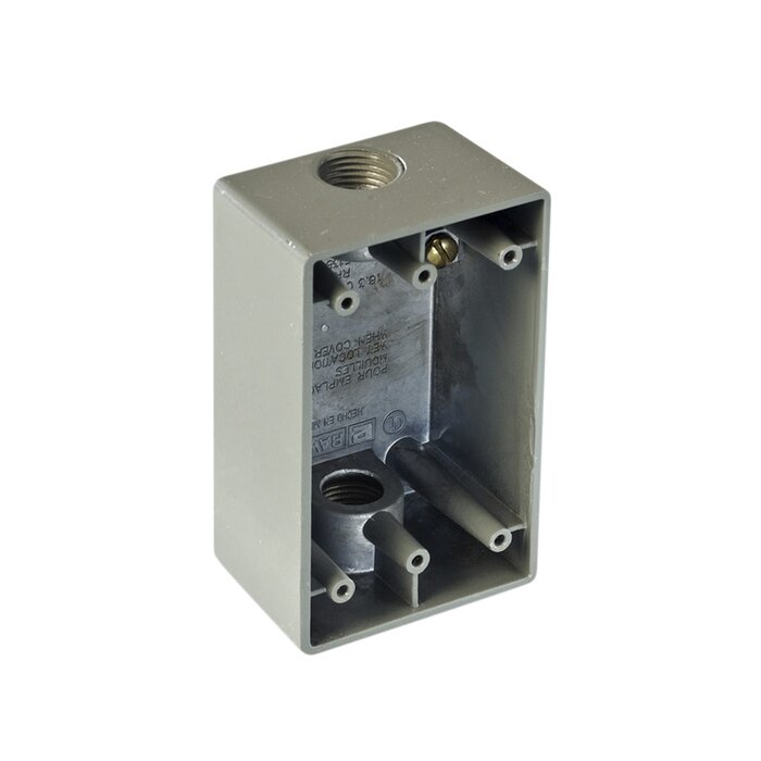 Caja Condulet FS de 1" ( 25.4 mm) con dos bocas a prueba de intemperie.