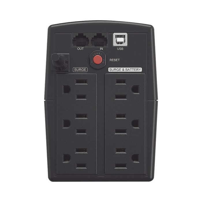 UPS de 750 VA/420 W, Topología Línea Interactiva, Entrada 120 Vca NEMA 5-15P, y 6 Salidas NEMA 5-15R, Con Regulador de Voltaje (AVR)